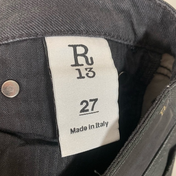 R13 Kate Low Rise Slim Straight Leg Limited Edition Metallica Jeans Size 27 - Picture 12 of 14